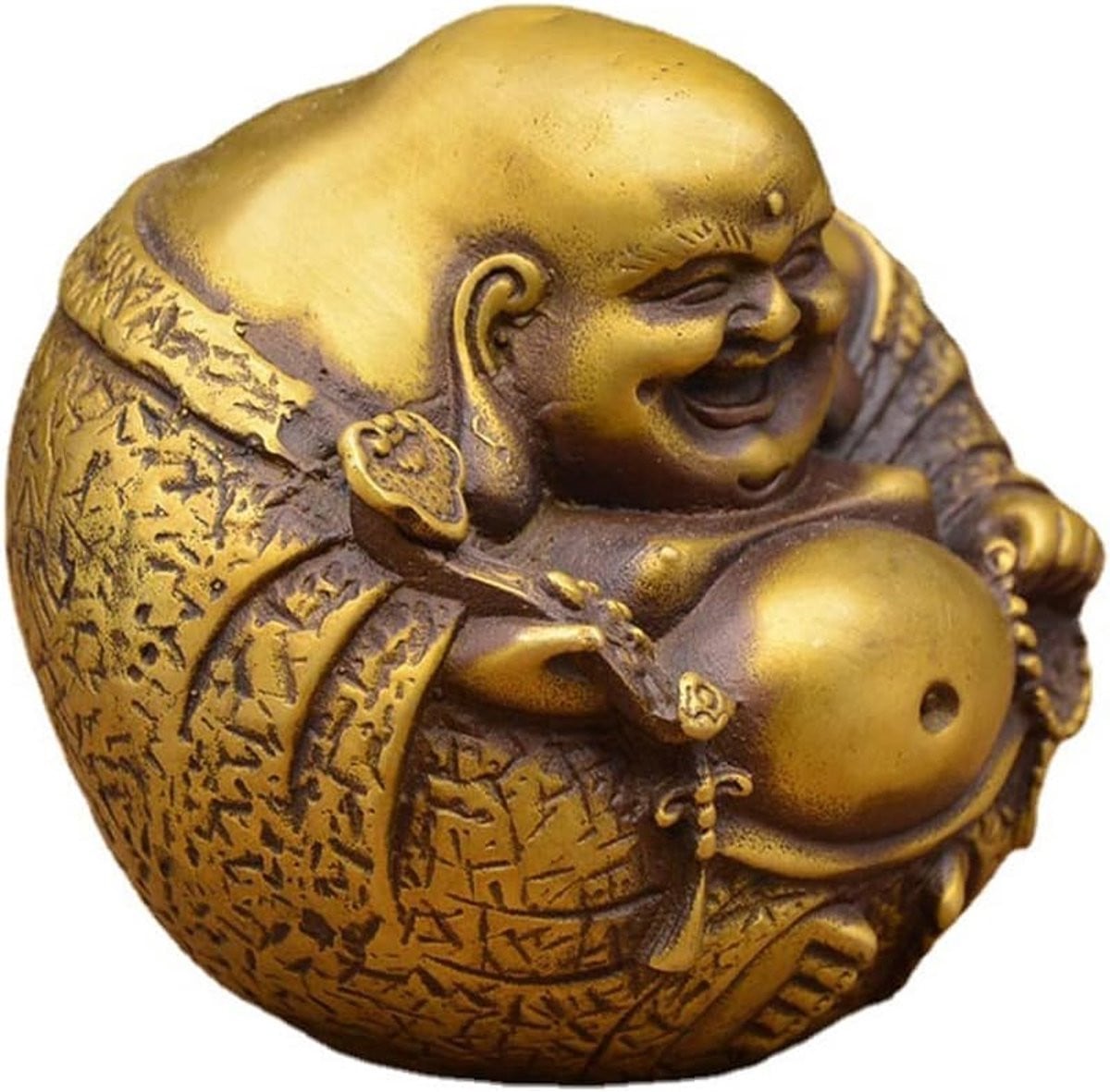 Handgemaakt Messing Boeddha Beeldje voor Zen Huisdecoratie, Lengte: 11 cm