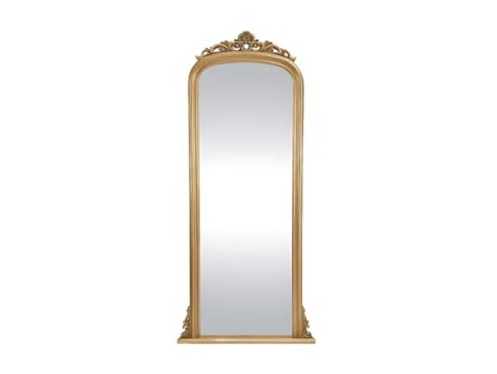 Großer Spiegel - H. 180 cm - Eukalyptusholz - Goldfarben - MERRY Romantisch Stil Goldfarben Holz, Platte