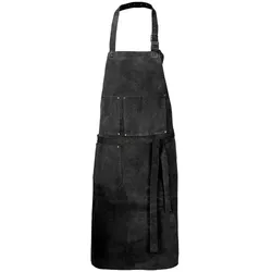 Exner 179 - Latzschürze Velour/Spaltleder, B 59 x L 88 cm : schwarz 100% Rindspaltleder