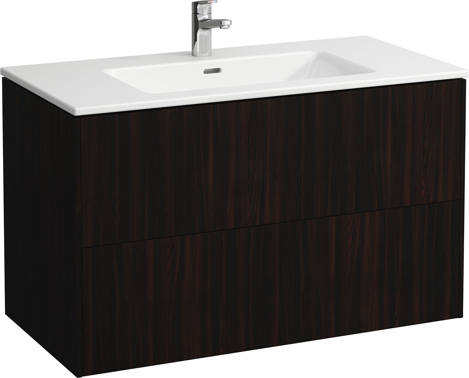 LAUFEN Pro S Vasque à poser avec meuble sous-vasque 100 cm H8649622631041 Ensemble vasque, 100x50 cm, 2 tiroirs, orme foncé