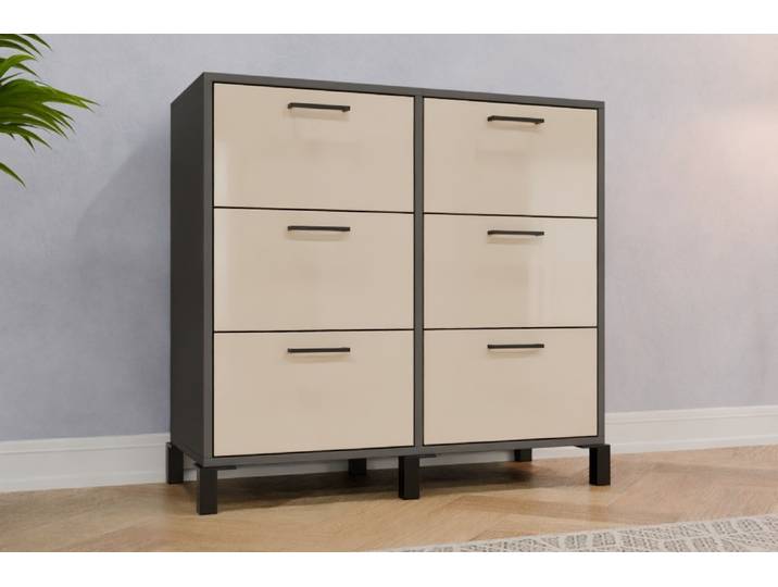 Büro Sideboard nach Maß - RAL 1015 Hellelfenbein - 95x100x42cm - Individuell konfigurieren