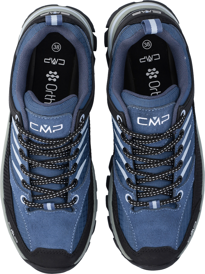 Wanderschuh CMP "RIGEL 2.0 LOW WMN WP TREKKING SHOES", Damen, Gr. 40, Synthetik, blau (space, sky blau), Leder, Synthetik, Schuhe Wanderschuh space, sky blau 40, Synthetik