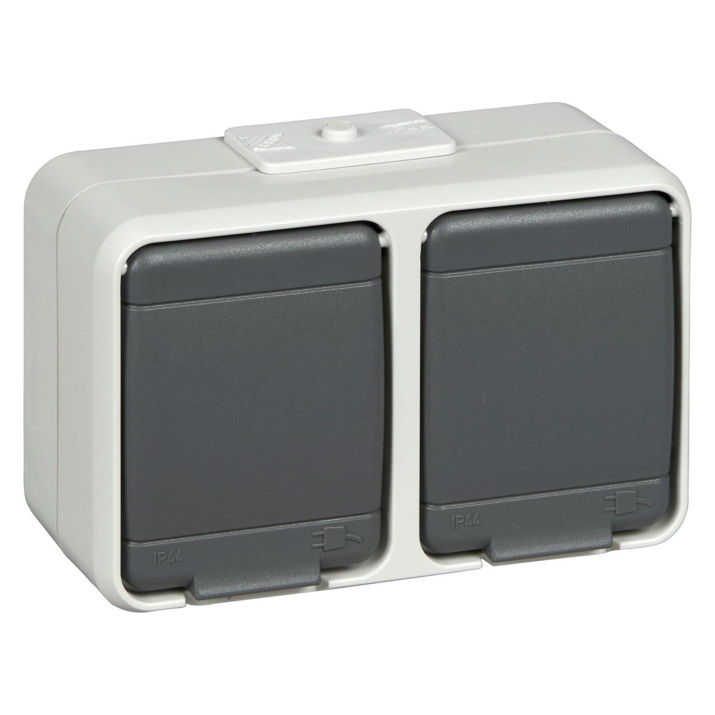 Schneider Steckdose 2f. lbg AP44 455409 (455409)