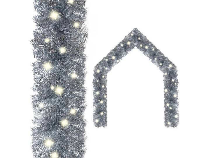 vidaXL - Kerstslinger - met - LED-lampjes - 10 - m - zilverkleurig
