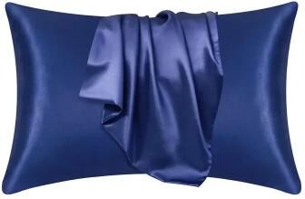 Uplift Essentials Natural Mulberry Silk Pillowcase dark Blue 20.07 In 29.52 In