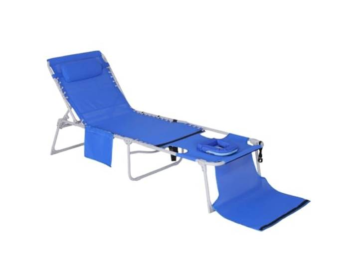 Klappbarer Bräunungs-Lounge-Stuhl, Gesichtsarmlöcher, Lesesitz for den Wasserdichter Stoff, Metallrahmen, faltbares Design, Gesichtsarmlöcher, Poolbräunung