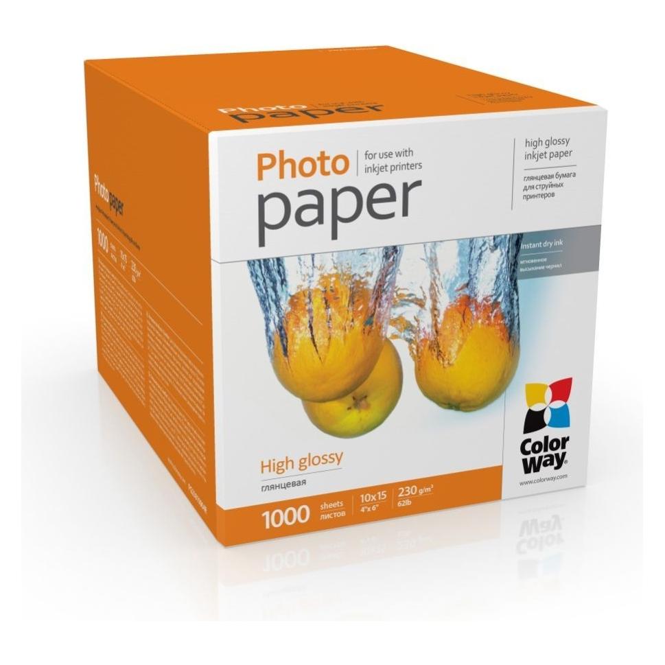 Colorway Office supplies High Glossy Photo Paper, 230g/m, 10x15, 1000pcs. (230 g/m², 10x15) (ColorWay)