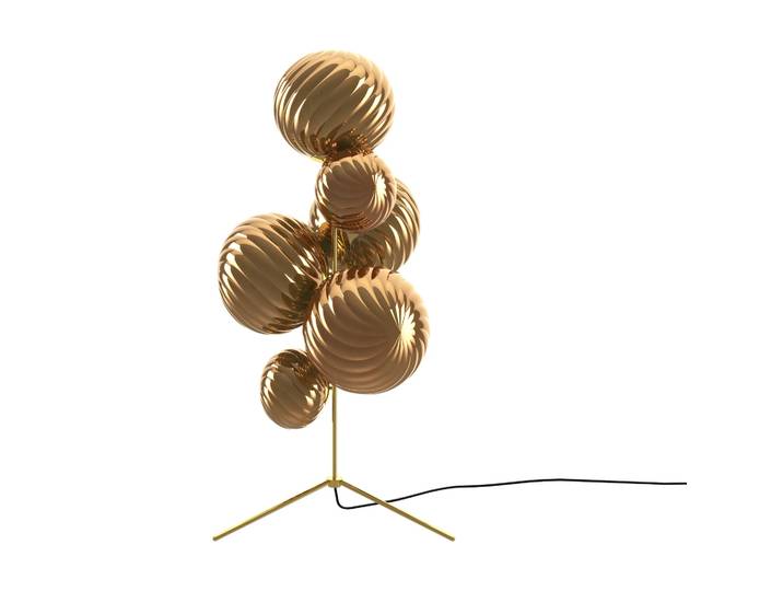 Tom Dixon Whirl Kronleuchter Stehleuchte Gold