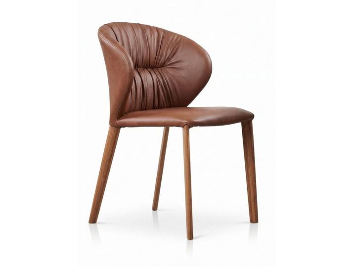 JVmoebel Esszimmerstuhl Esszimmerstuhl Stoff bequem braun Leder moderner Stil Metall Trend, Made in Europa