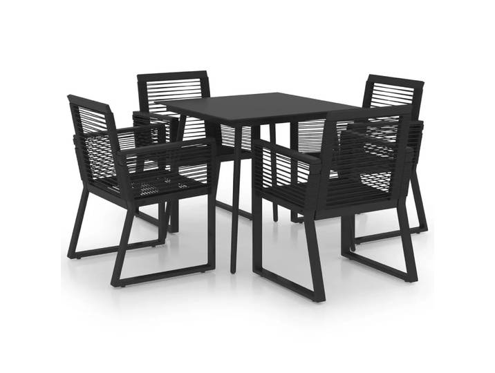 VidaXL - Garten-essgruppe pvc, One Size, Schwarz
