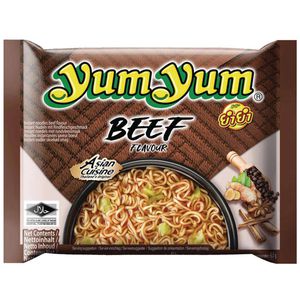 Yum-Yum Fertiggericht Instant Nudeln Beef, Nudelsuppe mit Rindergeschmack, 60 g