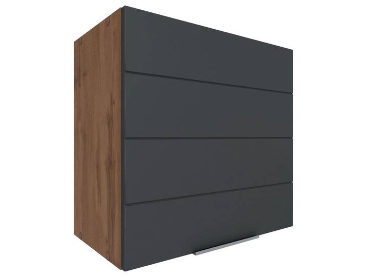 Held Küchenoberschrank, Grau, Eiche Wotan, 1 Fächer, seitenverkehrt montierbar, 60x57x34 cm, hängend, Küchen, Küchenmöbel, Küchenschränke, Küchenoberschränke