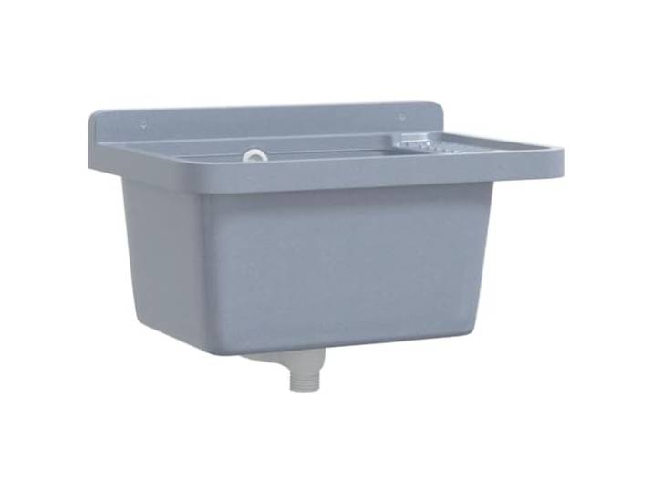 vidaXL Lavabo pour montage murale gris 50x35x24 cm résine