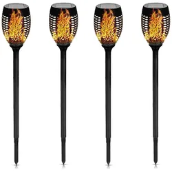 Casativo, Gartenbeleuchtung, LED Solar Gartenlaterne Flammen-Effekt, 4er Set (IP44)