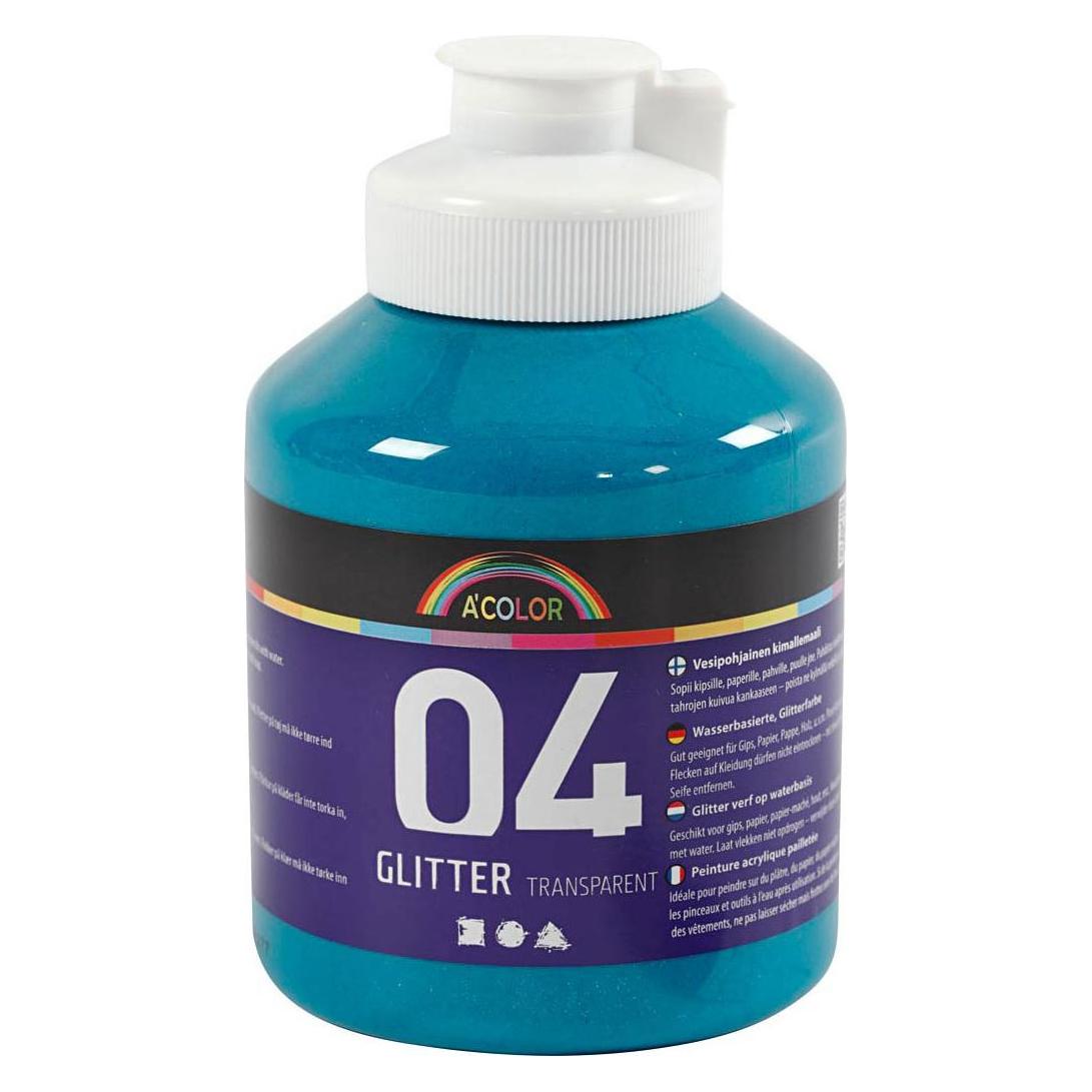 Creativ Company Glitzer-Acrylfarbe für Kinder - Türkis, 500 ml (500 ml) (5712854150705)
