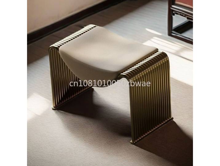 Chaise de dressing minimaliste en fer, tabouret italien de luxe léger pour changer de chaussures, tabouret de maquillage