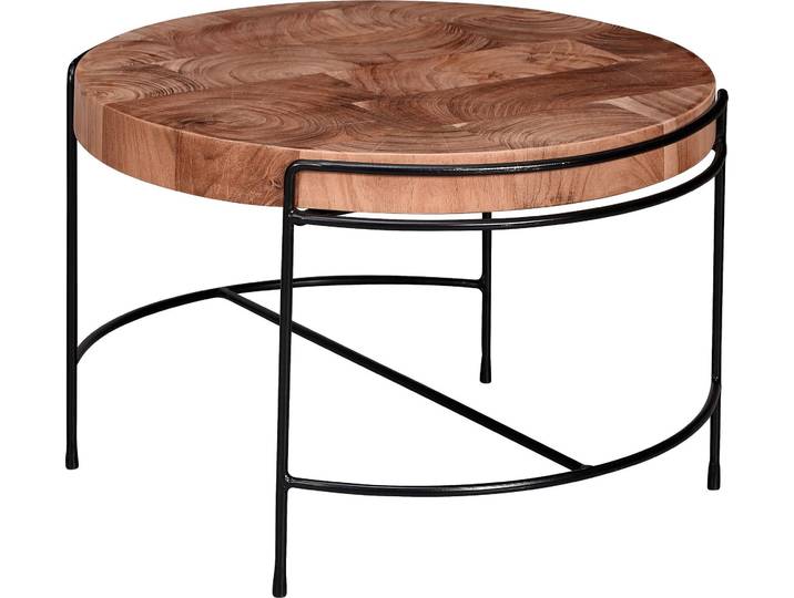 Table basse table basse 62x40x62 cm acacia bois massif / métal Wohnling