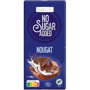Frankonia Tafelschokolade Nougat, mit Süßungsmittel Maltit, 100g