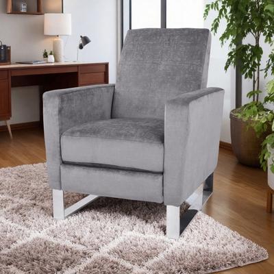 Pushback Recliner with High Metal Legs, Padded Seat and Backrest for Living Room Bedroom