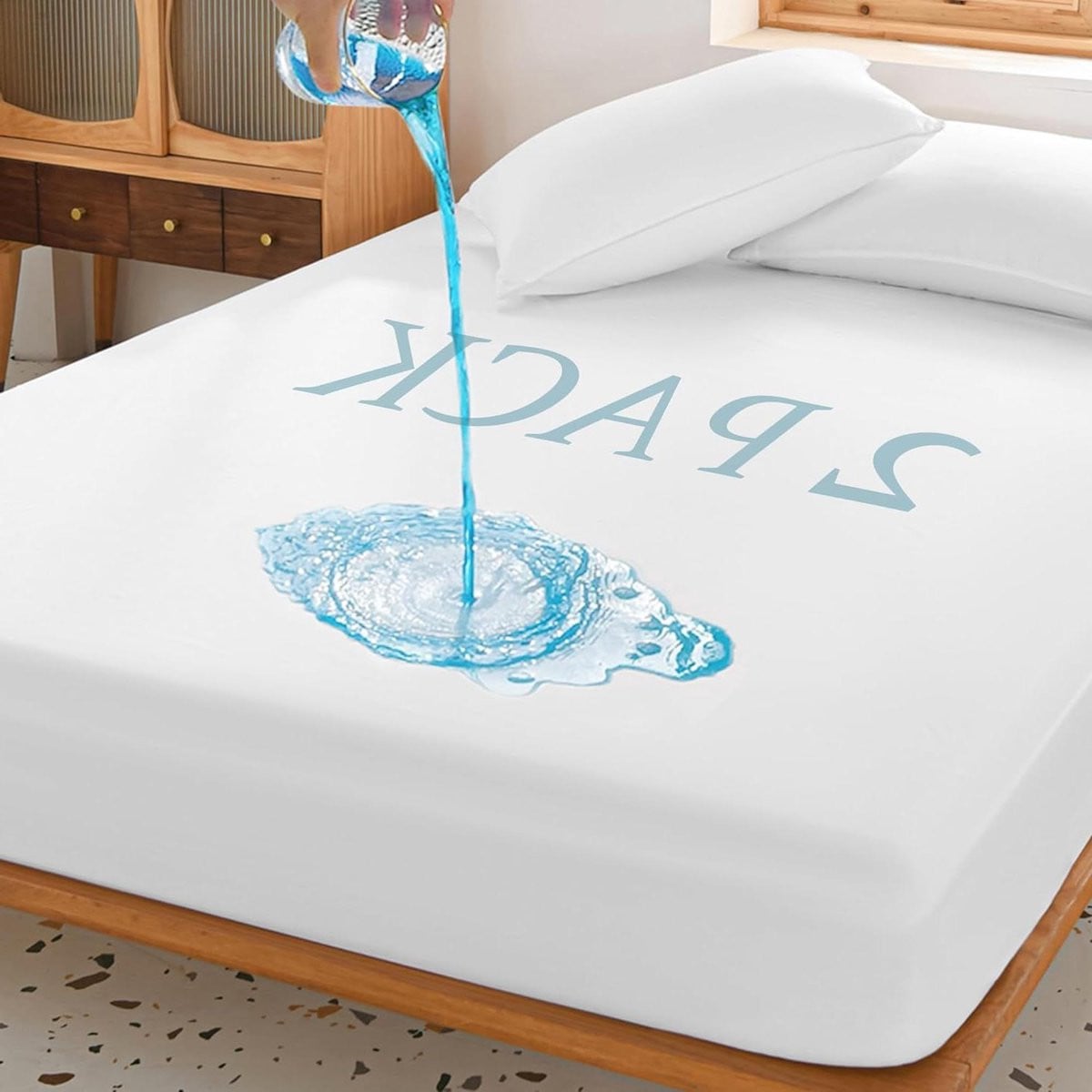 Waterdichte matrasbeschermer Queen Size - Wit