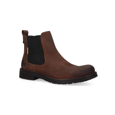 Chelseaboots CAMEL ACTIVE, Herren, Gr. 45, Textil, braun (schoko), Leder, Schuhe Chelseaboots, Stiefelette, Business-Boots mit Stretcheinsatz außen