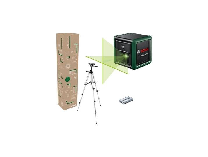 Kreuzlinienlaser BOSCH Quigo Green 12 m , grün (grau), B:6,5cm H:6,5cm L:6,5cm, Lasermessgeräte, Kreuzlinienlaser