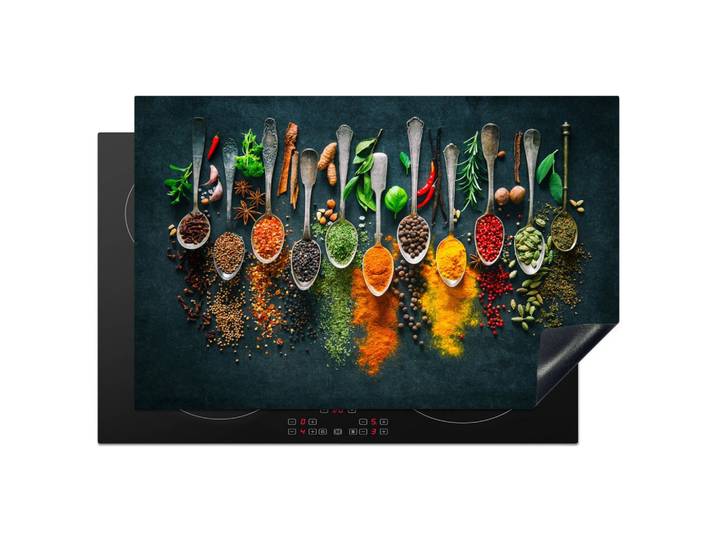 HERDABDECKPLATTE Kräuter - Gewürze - Löffel Abdeckung Ceranfeld 81.2x52 cm