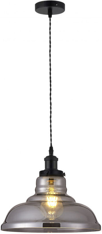 Breakwater Bay Gracie 1 - Light Dome Pendant Black Textile Twisted/Vintage Smoked