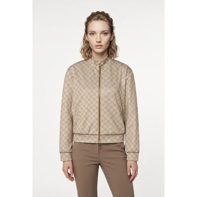 Sweatjacke JOOP "Taliko", Damen, Gr. 36, beige (open braun), Web, Obermaterial: 71% Polyester, 24% Baumwolle, 5% Elasthan, Bündchen, Sweatjacken Sweatjacke