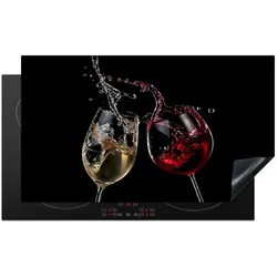 HERDABDECKPLATTE Rotwein - Weißwein - Glas - Schwarz Induktionsschutz 89.6x51.6 cm