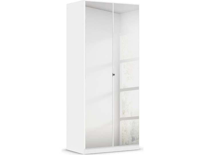 Kleiderschrank RAUCH Reflect , weiß (alpinweiß), B:91cm H:210cm T:54cm, Holzwerkstoff, Schränke, Kleiderschrank, mit Spiegelfront, inkl. praktischer Inneneinteilung und Stoffboxen-Set