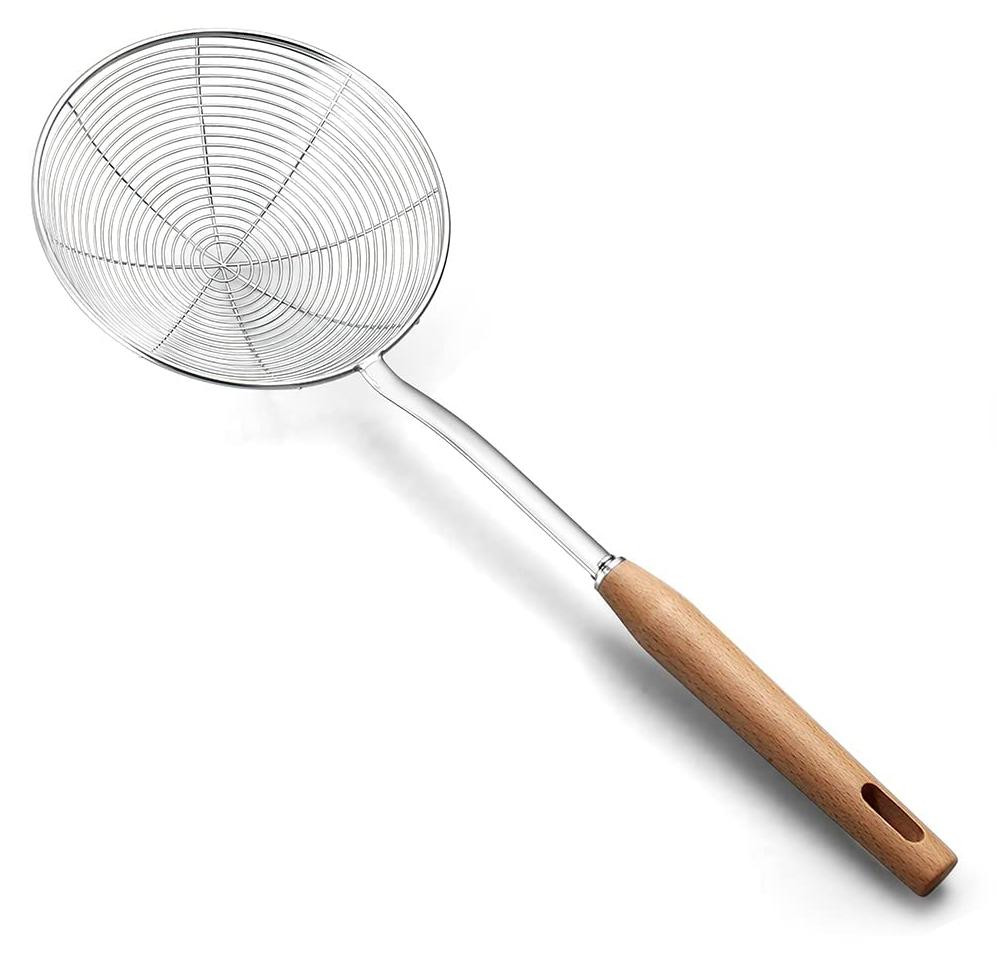Dripio Melkopschuimer van roestvrij staal met houten handvat, 18 cm
