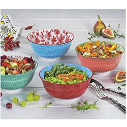 6x Cilio Bowl Amici Rauten 15,5cm blau, Schüssel + Schale, Blau