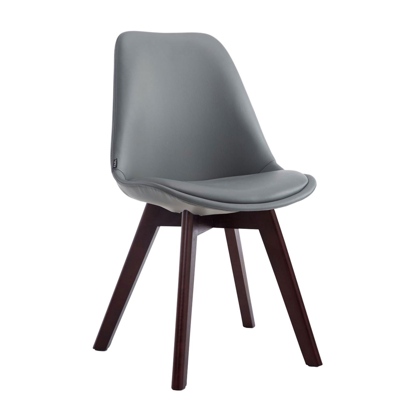 CLP Stuhl Manado Kunstleder Walnuss Farbe: grau, Gestell Farbe: walnuss
