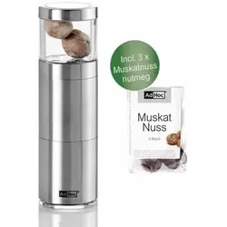 AdHoc Geschenkeset Muskatmühle Muskatino mit Muskatnüsse
