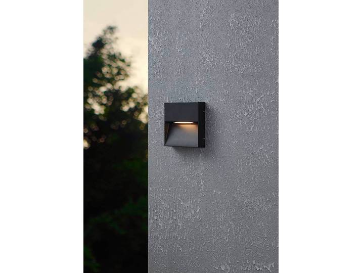 home24 LED-wandlamp Maruggio vierkant 15 x 15 x 3cm zwart