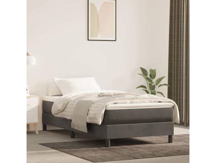 KTHLBRH Taschenfederkernmatratze Mittel Dunkelgrau 100x210x20 cm Samt Samtbezug, Taschenfedern, Schaumstoff, mittelharte Stützung, 100x210x20 cm, Dunkelgrau