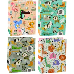 Geschenktüte aus Papier mit Safaritieren, 23 x 18 x 10,5 cm