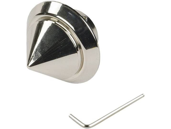 Gardinenstangen-Endstück LIEDECO Endstück, Endknopf nickel-glanz Celebration Atlanta - 1 Stück Gr. 1, grau (nickelfarben), H:4cm L:3,6cm, Gardinenstangenendstücke, Gardinenstangen-Endstück, Endstück, Endknopf