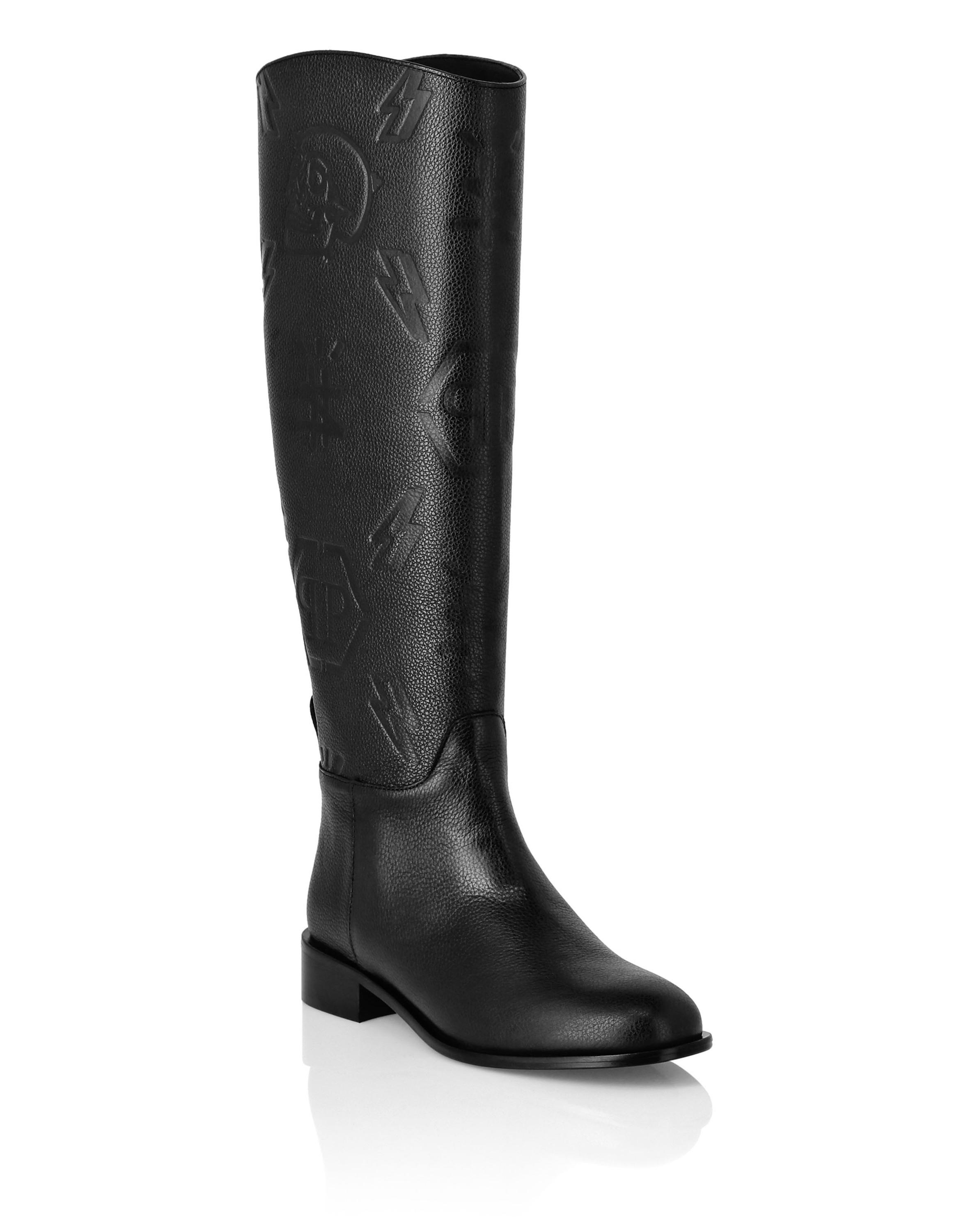 Philipp Plein Monogram-Stiefel - Schwarz