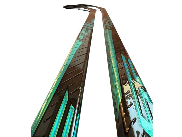 Bâton de hockey, argenté, milieu de gamme, 100 % fibre de carbone, design léger