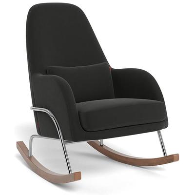 Monte Design Jackson Rocker - Chrome Base / Black Performance Microfiber Fabric