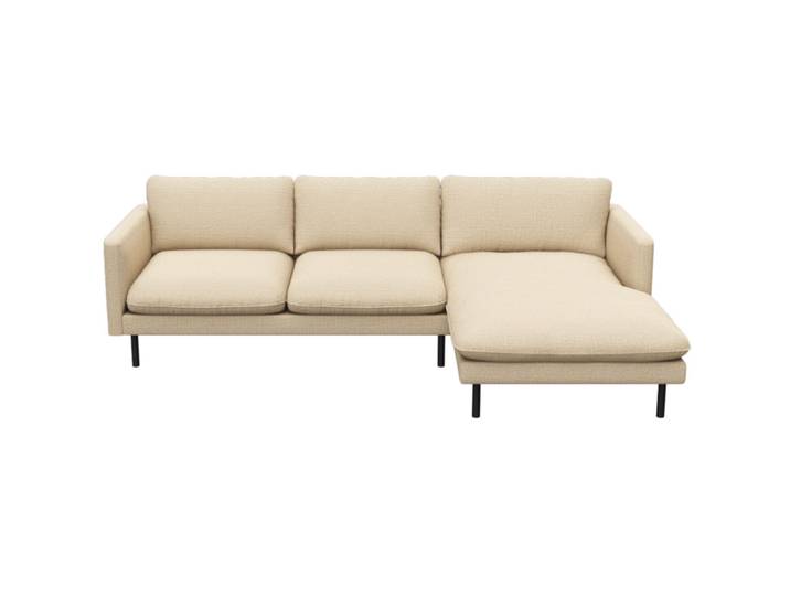 Stilvolles Sofa Valentino Stoff beige B 165 cm T 253 cm - Sofa