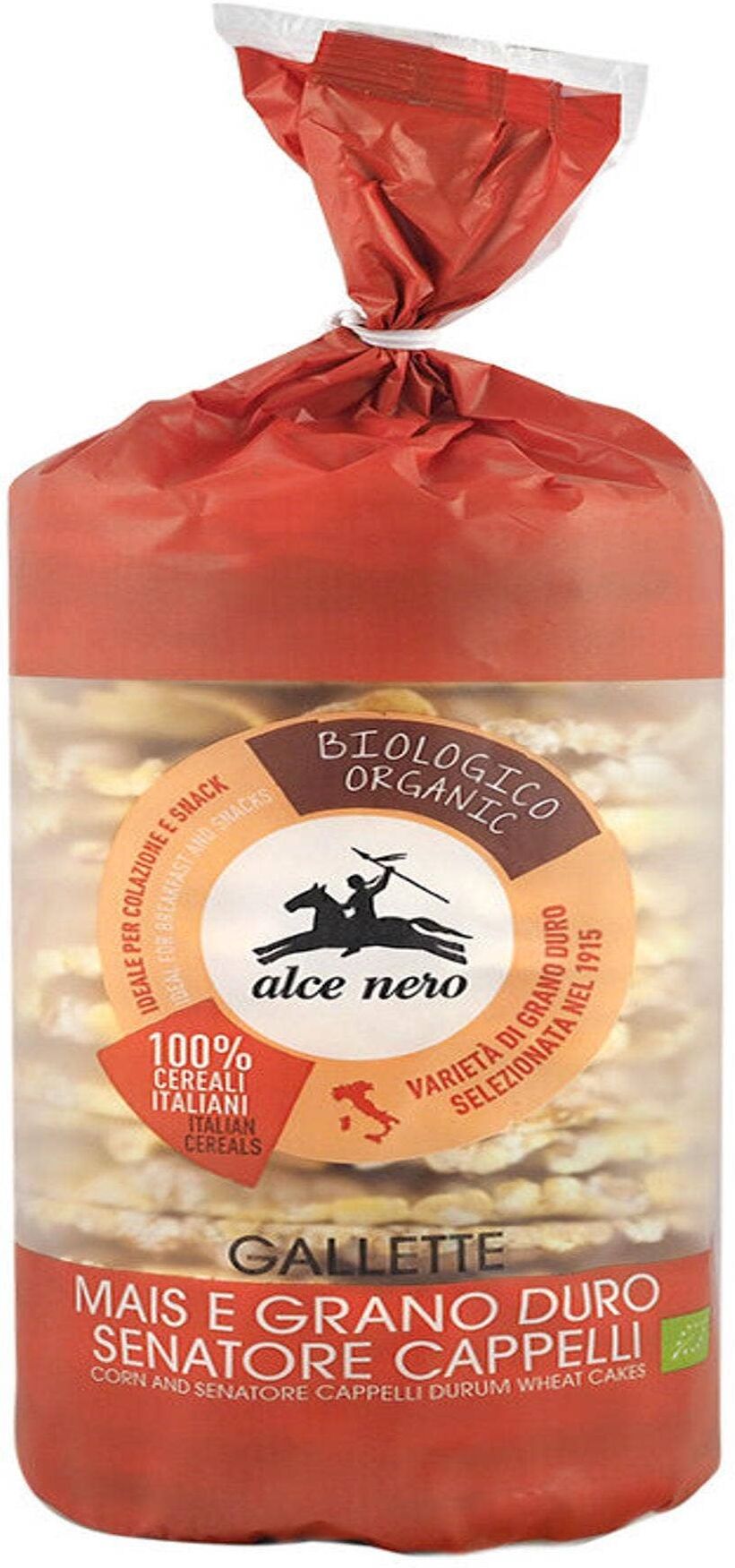ALCE NERO Gallette Di Mais E Grano Duro Cappelli 100 Grammi 