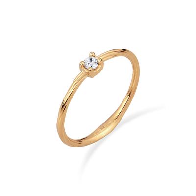 Diamantring ELLI DIAMONDS "Ring Solitär Diamant Weiß Brillantschliff (0.06 ct) 925 Sterling Silber" Gr. 56, gold, Fingerringe, Damen, 56, Silber 925 (Sterlingsilber), Diamantring