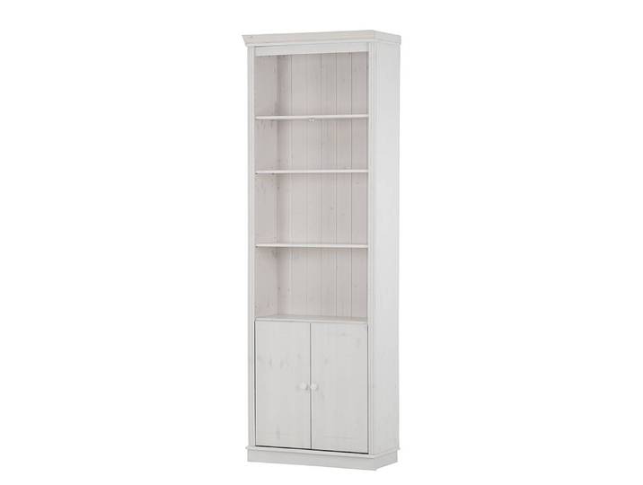 Étagère massive - Portes Pin massif verni Blanc/Epicéa blanc 74 x 223 x 37cm