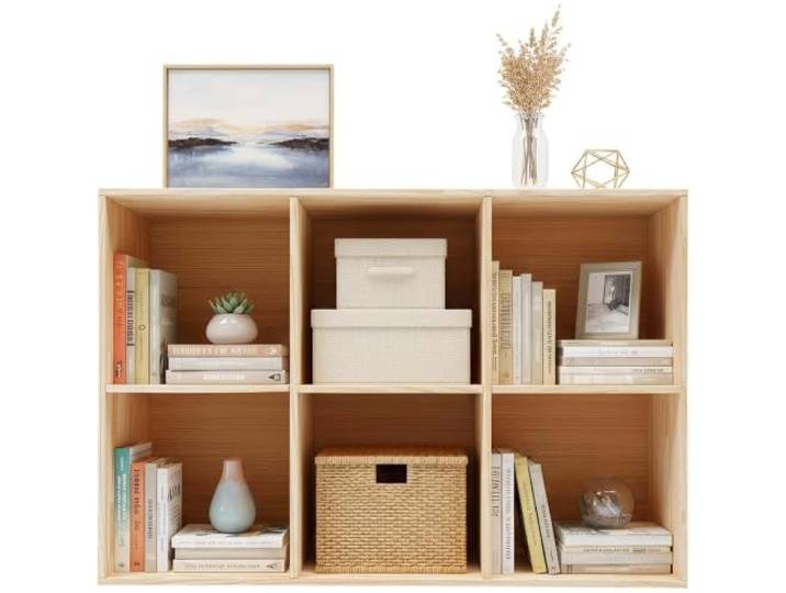 EXSHUING Würfelregal, Aufbewahrungsorganizer Aus Massivholz Einzelfachgröße: 30 X 30 X 30 Cm, Einfache Montage, Geeignet Für Schlafzimmer, Wohnzimmer, Büro, Studentenwohnheim(6 Cube)