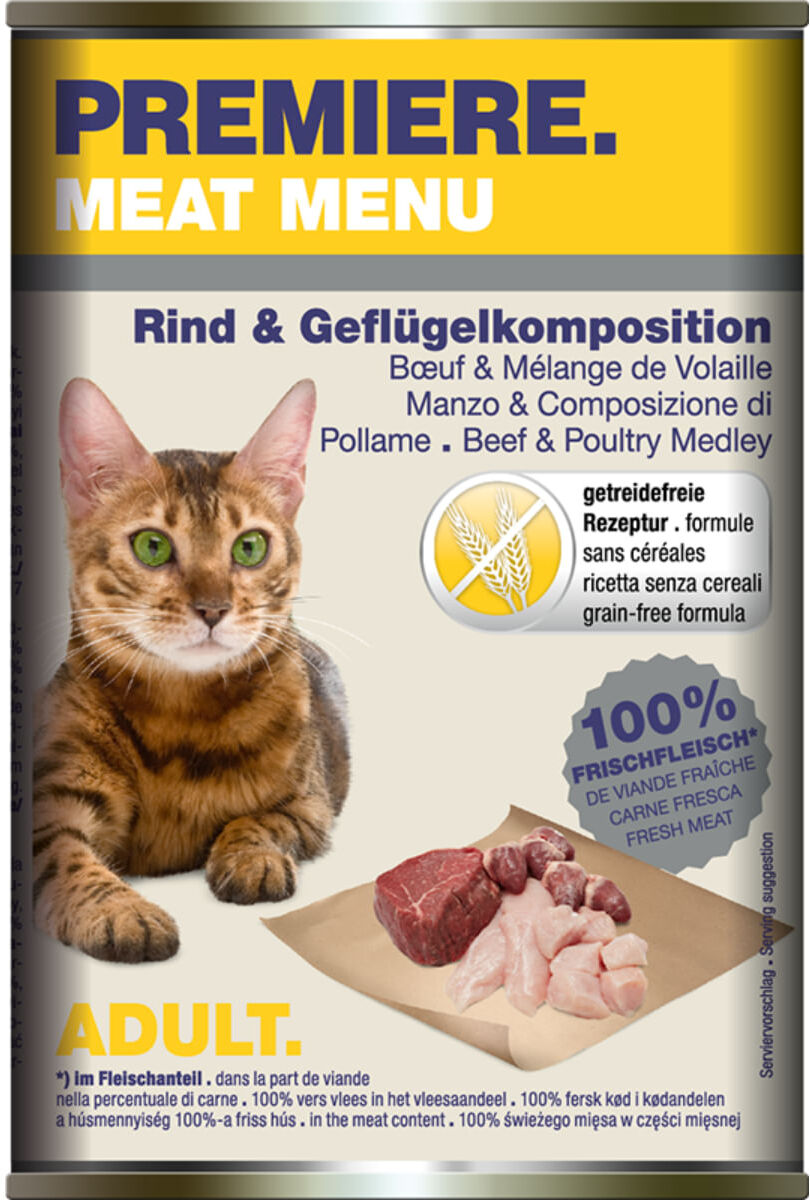 Premiere Meat Menu Cat Lattina 400G MANZO E POLLAME