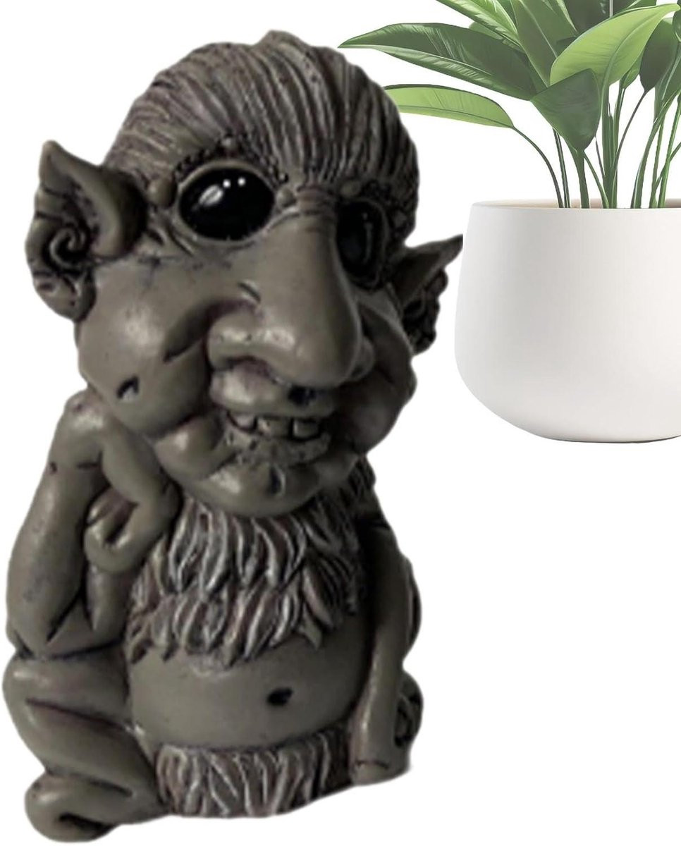 Primitive Man Figuur - Decoratief Menselijk Beeldje voor Binnen en Buiten - Weerbestendig Hars - H 85 x B 12 x D 85 cm