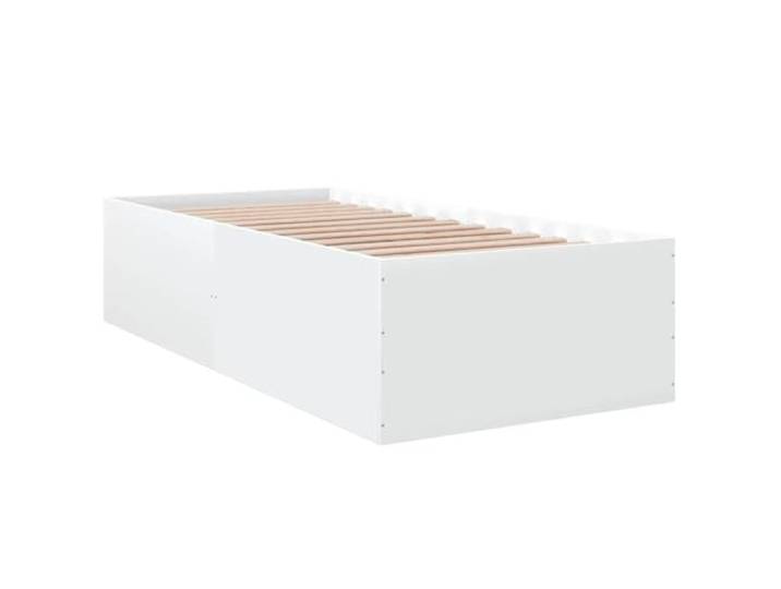 KTHLBRH Bettgestell weiß 100 x 200 cm aus mehrschichtigem Holz Inklusive Lattenrost, modernes Design, glatte Oberfläche, einfache Montage